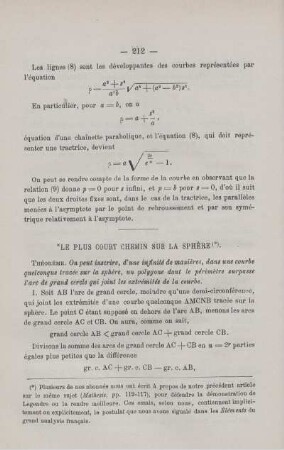 LE PLUS COURT CHEMIN SUR LA SPHÈRE.