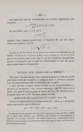 LE PLUS COURT CHEMIN SUR LA SPHÈRE.