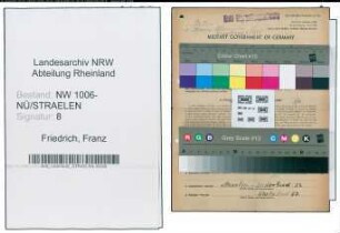 Entnazifizierung Franz Friedrich , geb. 05.09.1896 (Arbeiter)