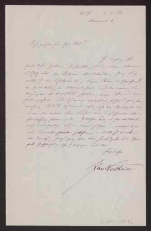 Schreiben an Hermann Muthesius (Brief)