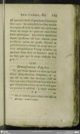 CLXV. Démonstrations d' algebre