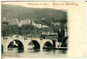 Heidelberg. Neckarbrücke und Schloss