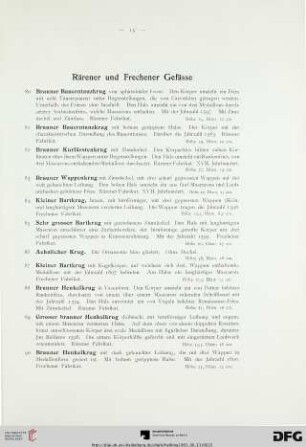 Rärener und Frechener Gefässe (Nr. 80-100)