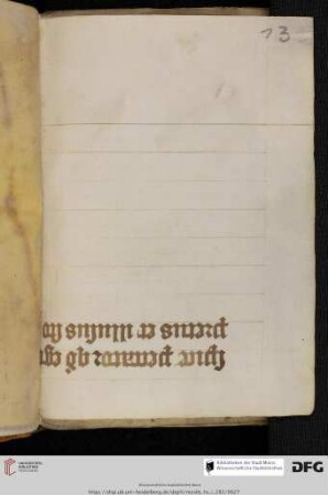 einseitig beschriebenes Doppelblatt (Schriftmusterblatt) des 14. Jh.s
