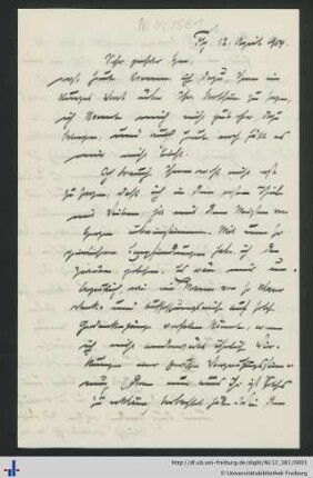 Nachlass L. Schemann (NL 12/381) : Korrespondenz zwischen Willibald Hentschel und Ludwig Schemann
