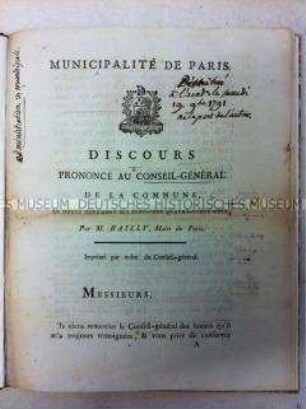 Rechenschaftsbericht des Bürgermeisters von Paris für das Jahr 1791
