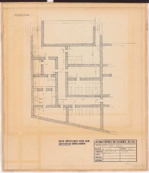 Reichsluftfahrtministerium, Berlin: Luftschutzkeller V1: Grundriss 1:100