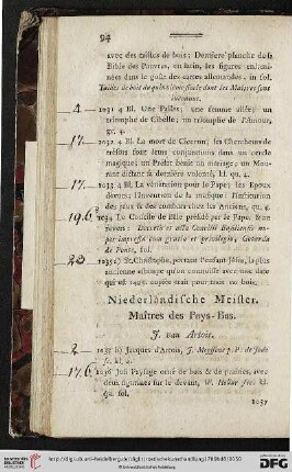 Niederländische Meister / Maîtres des Pays-Bas