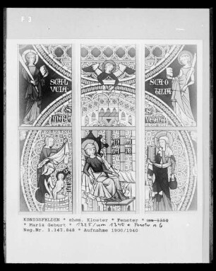 Königsfelden, ehemalige Klosterkirche: Detail des Fensters n6 mit Mariä Geburt