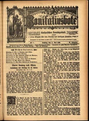 Erste Ausgabe vom Sonntag, den 21. Mai 1905.