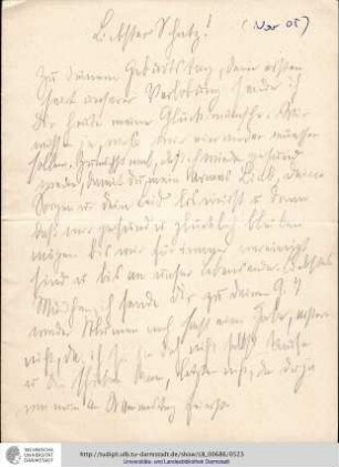 Brief von November 1905