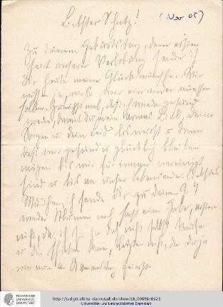 Brief von November 1905