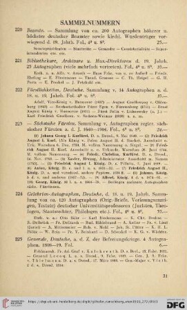 Sammelnummern (Nr. 220 - 234)