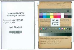 Entnazifizierung Elisabeth Lauf , geb. 07.06.1906 (Studienraetin)