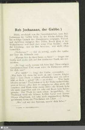 Reb Jochanaan, der Gabbe