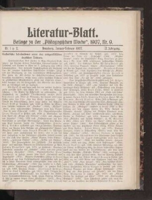 Katholische Schulmänner unter den zeitgenössischen deutschen Dichtern