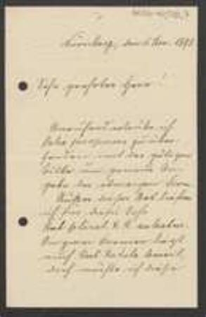 Brief von Ernst Kaufmann an Unbekannt