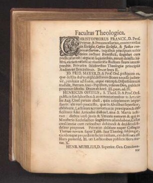 Facultas Theologica.