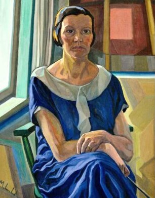 unbenannt [Selbstporträt in blauem Kleid]