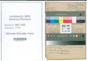 Entnazifizierung Franz Schroeer-Schuette , geb. 31.07.1900 (Bauunternehmer)