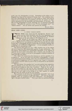 Pros and Cons: II. Critic versus Critic