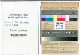 Entnazifizierung Ingeborg Jordan , geb. 19.12.1900 (Lehrerin)