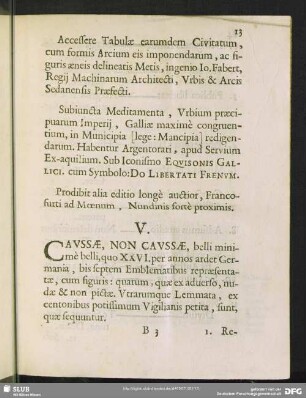 V. Caussae, Non Caussae
