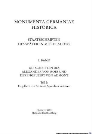 Engelbert von Admont, Speculum virtutum