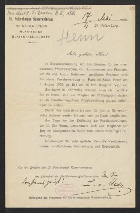 Brief an Ferruccio Busoni : 04.05.1905