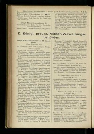 Königl. preuss. Militär-Verwaltungsbehörden