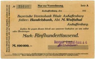 Geldschein / Notgeld, 500.000 Mark, 1923