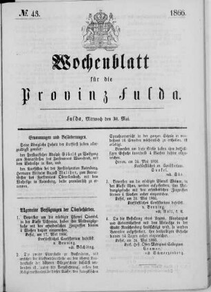 Nr. 43, Ausgabe vom 30. Mai 1866