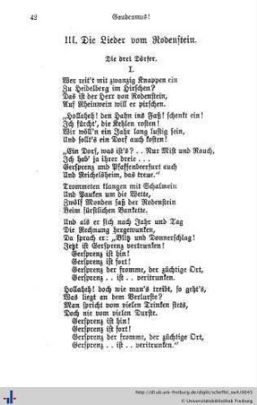 III. Die Lieder vom Rodenstein.