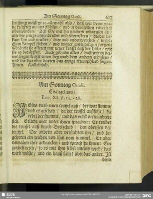 Am Sonntag Oculi. Evangelium, Luc. XI. v. 14.-28.