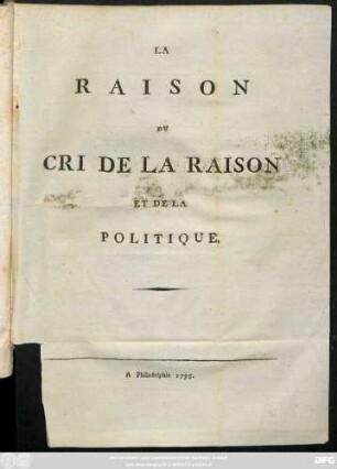 La Raison Du Cri De La Raison Et De La Politique