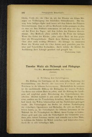 Theodor Waitz als Philosoph und Pädagoge : (Schluß)