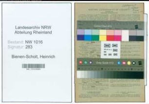 Entnazifizierung Heinrich Bienen-Scholt , geb. 25.04.1897 (Landwirt)