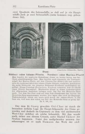 Dom: Südost- oder Adams-Pforte. Nordost- oder Marien-Pforte ...