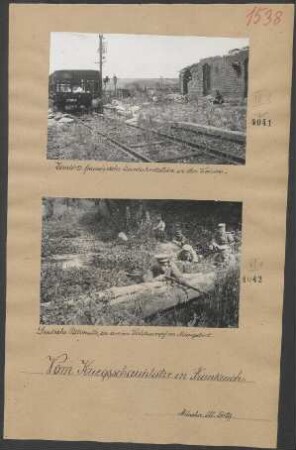 Zerstörte französische Eisenbahnstation in der Woevre