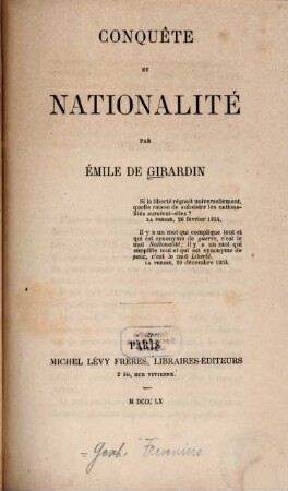 Conquête et nationalité