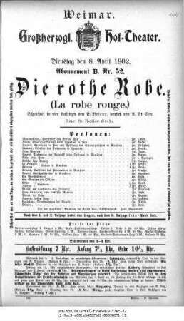 Die rothe Robe (La robe rouge.)