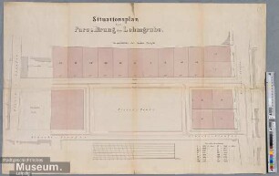 Situationsplan zur Parzellirung der Lehmgrube.