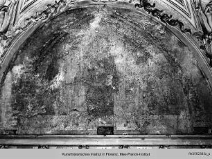 Thronender Christus und Engel - Lünetten (Reste der älteren Kapellenausmalung)