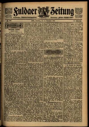 Zweite Ausgabe vom Samstag, den 12. November 1904.