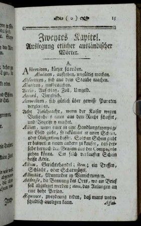 Zweytes Kapitel. Auslegung etlicher ausländischer Wörter.
