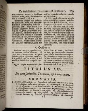 Titulus XXV. De excusationibus Tutorum, & Curatorum