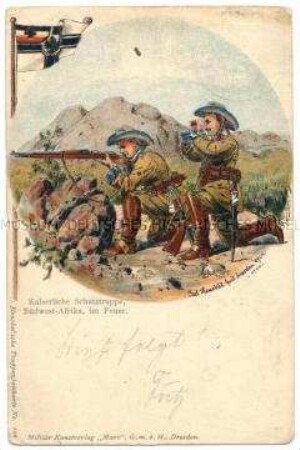 Soldaten der deutschen Kolonialtruppe in Deutsch-Südwestafrika