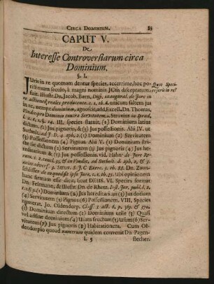 Caput V. De Interesse Controversiarum circa Dominium.