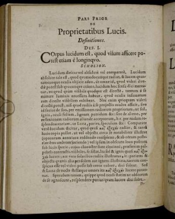 Pars Prior De Proprietatibus Lucis