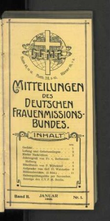 Band II. Januar 1908. Nr.1.